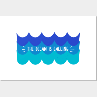 The Ocean is Calling Beach House Decor Posters and Art